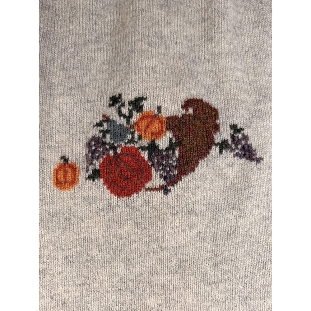 Woolrich Cardigan Sweater Womens Large Beige 100% Wool Fall Harvest Apple Knit - Picture 14 of 16